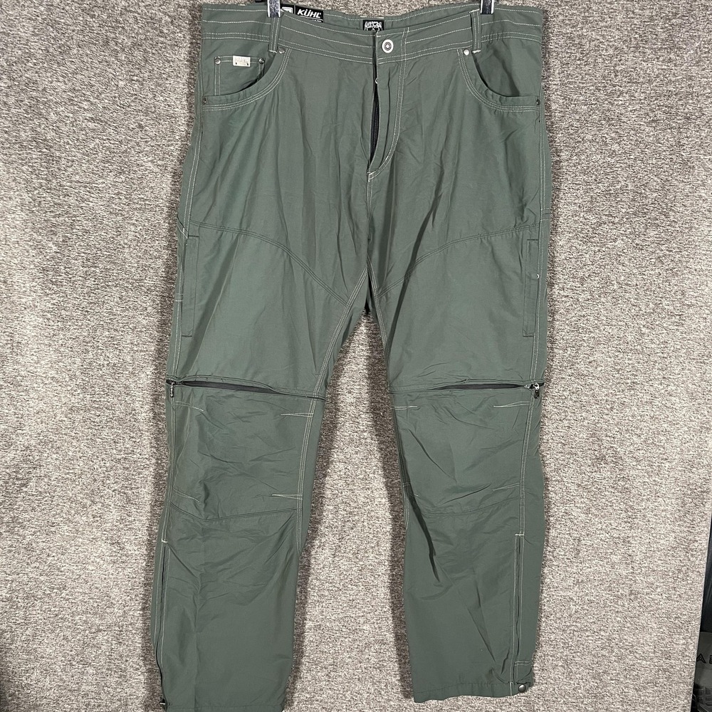 Kuhl Liberator Convertible Pants Mens 40x34 Green Hiking Zip Off Pockets Outdoor